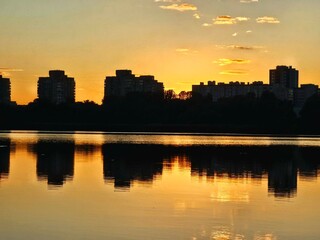sunset in chicago