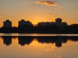 sunset in chicago