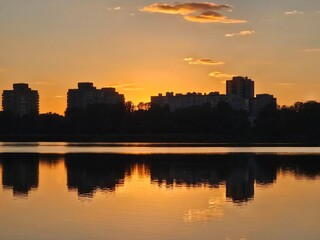 sunset in chicago