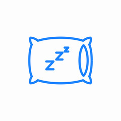 pillow sleep zzz icon sign vector