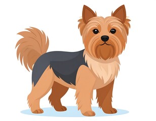 Adorable yorkie illustration in cartoon style