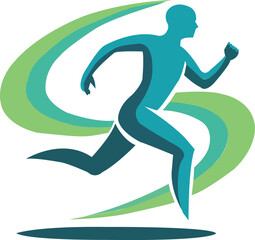 Dynamic Running Man Vector Logo: Fitness, Speed, and Vitality Illustration.  Resize and editable, EPS 10.