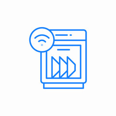 smart dishwashing machine icon sign vector