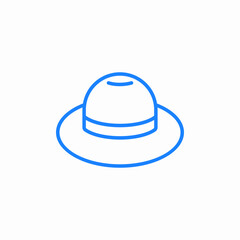 wide brim hat icon sign vector