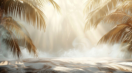 tropical island with palm trees