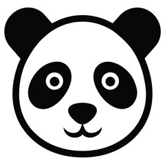 panda face flat design vector icon