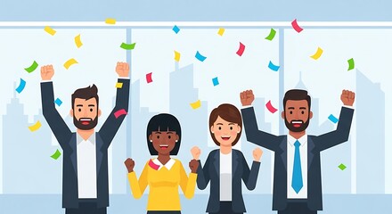 Team Celebrating Success. (5)