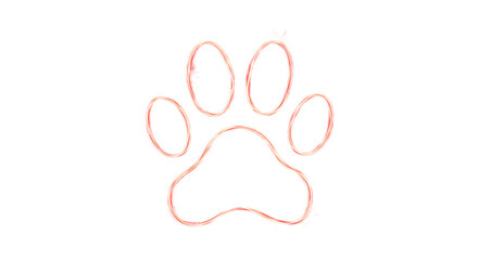 Watercolor Dog Paw Print Illustration on Black Background png clear alpha channel cutout isolated on transparent background