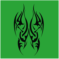 Ornamental Floral Design A classic black and white floral design element featuring elegant, curved leaves and intricate detailing. Perfect for use in decorative borders, logos