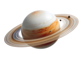 Planet Saturn icon, realistic ringed gas giant isolated illustration. Isolated on transparent background.

