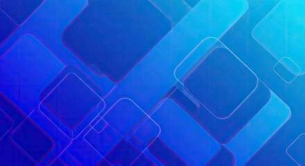 Abstract background with overlapping rounded squares in shades of blue and light blue gradient design