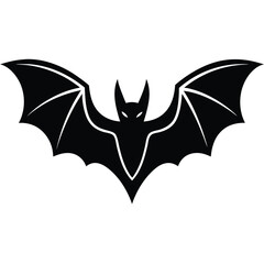 bat with open wings vector icon
