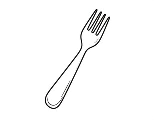 Simple black and white fork illustration