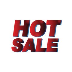 Hot sale text design isolated on white background, perfect for promotional campaigns, discounts, and special offers to attract customers vector illustration