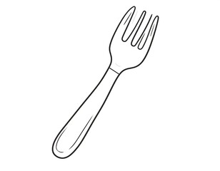 Simple black and white outline drawing of a fork