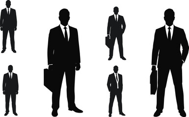 PrintBusiness silhouettes, corporate professionals, men in suits, executive teamwork, office workers, leadership concept, management strategy, partnership growth, professional career, success