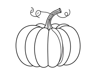 Simple black and white pumpkin drawing