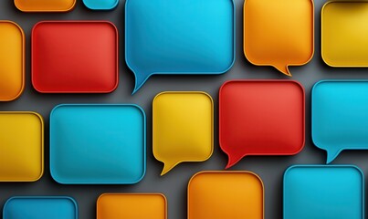 Colorful Speech Bubbles Convey Communication Ideas