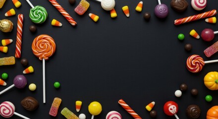 Elegant Minimalist Halloween Flat Lay with Pumpkins and Candy Corn