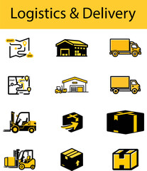  Logistics and Delivery Icons for Shipping Services