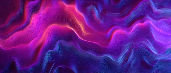 Fototapeta premium Abstract purple and pink waves flowing dynamically in a digital art style with vibrant colors and a smooth texture for modern backgrounds