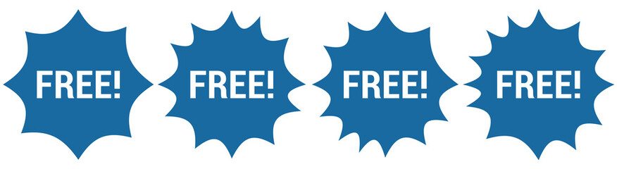 Free vector icon. Blue badge sticker illustration sign. Promotion and advertising. For promotions, giveaways, retail offers, and e-commerce sales.