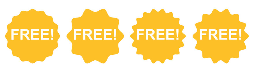 Free vector icon. Yellow badge sticker illustration sign. Promotion and advertising. For promotions, giveaways, retail offers, and ecommerce sales.
