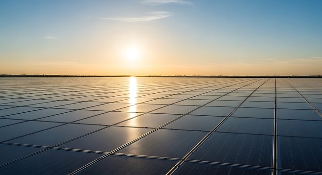 Solar panels at sunset. (1)