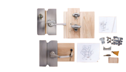 Four Steel Door Handles with Lifestyle Decorative Touch.