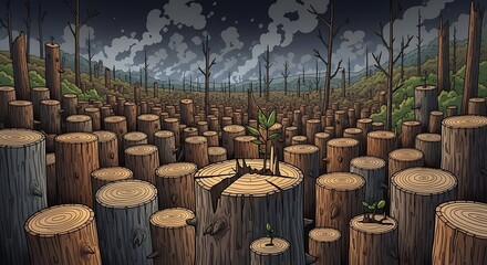 Obraz premium Deforestation Landscape. (14)