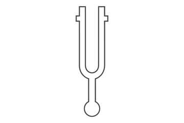 Vector art of tuning fork, a tool used to tune musical instruments, producing a pure and consistent tone for accurate pitch reference