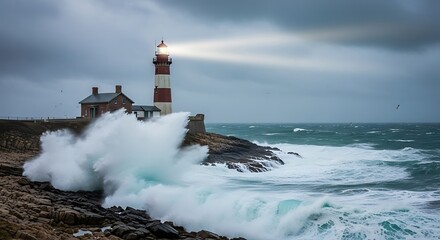 Obraz premium Lighthouse Waves.