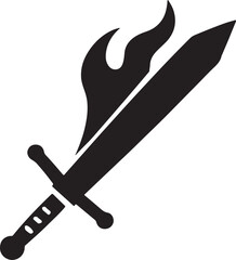 Energy sword icon silhouette vector for futuristic, fantasy, game, sci-fi, and weapon design concept.