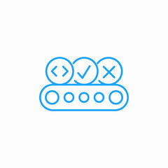 code validation icon sign vector
