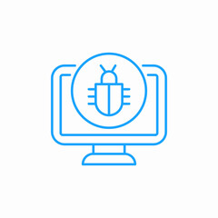 desktop bug icon sign vector