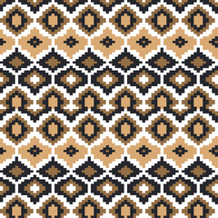 embroidery pixel ethnic aztec seamless pattern vector design