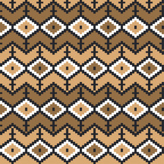 embroidery pixel ethnic aztec seamless pattern vector design