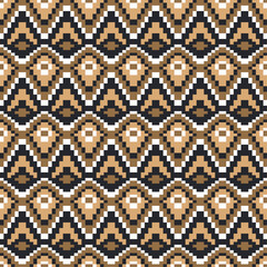 embroidery pixel ethnic aztec seamless pattern vector design
