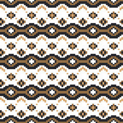 embroidery pixel ethnic aztec seamless pattern vector design