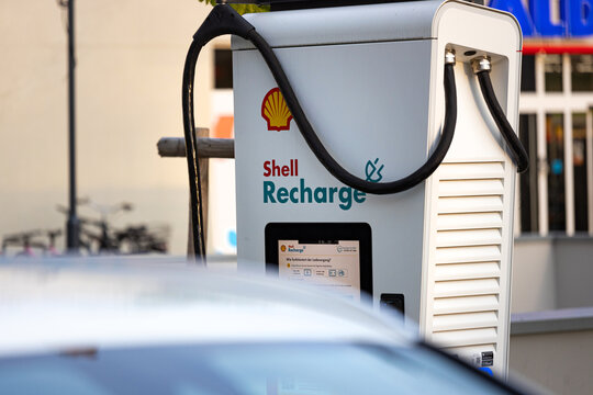 berlin, berlin, germany - 25 04 2024: a shell charging station
