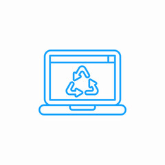 recycle laptop icon sign vector