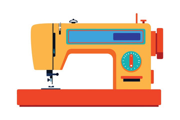 Vector art of a colorful and retro sewing machine, perfect for creative projects and crafting