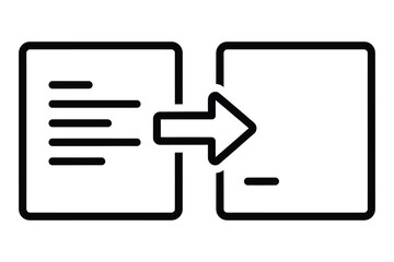 Vector art of data transformation icon, symbolizing the process of converting data from one format or structure into another, essential for data integration and analysis