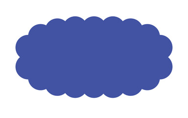  Simple Horizontal Scalloped Blue Cloud Shape