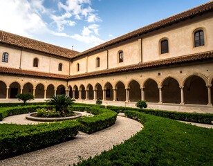 Fototapeta premium Ancient cloister courtyard