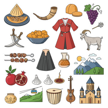 A collection of cultural and traditional elements from an Armenian heritage.