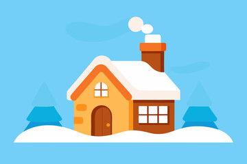 Naklejka premium house in the snow