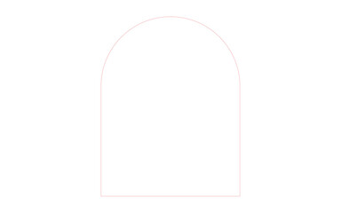 Fototapeta premium Minimalist Line Art Rounded Arch or Tombstone Outline