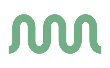 Thick Solid Green Abstract Zig Zag Wavy Line Shape