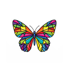 Polychromatic Geometric Butterfly Vector Design with Segmented Wings